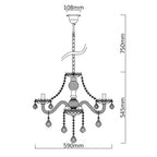 Lampa wisząca CRISTALLO V, chrom/transparentny, 5x60W E14