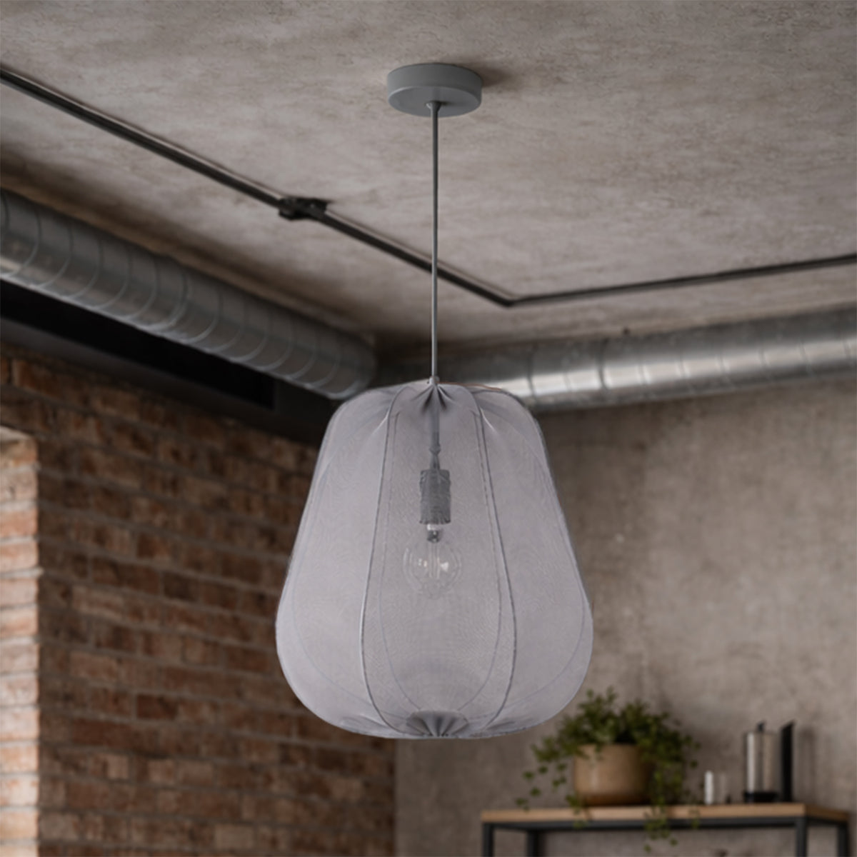 Lampa wisząca DUOLLA BARI 752453 szary/n/a 1xE27 średn.37cm