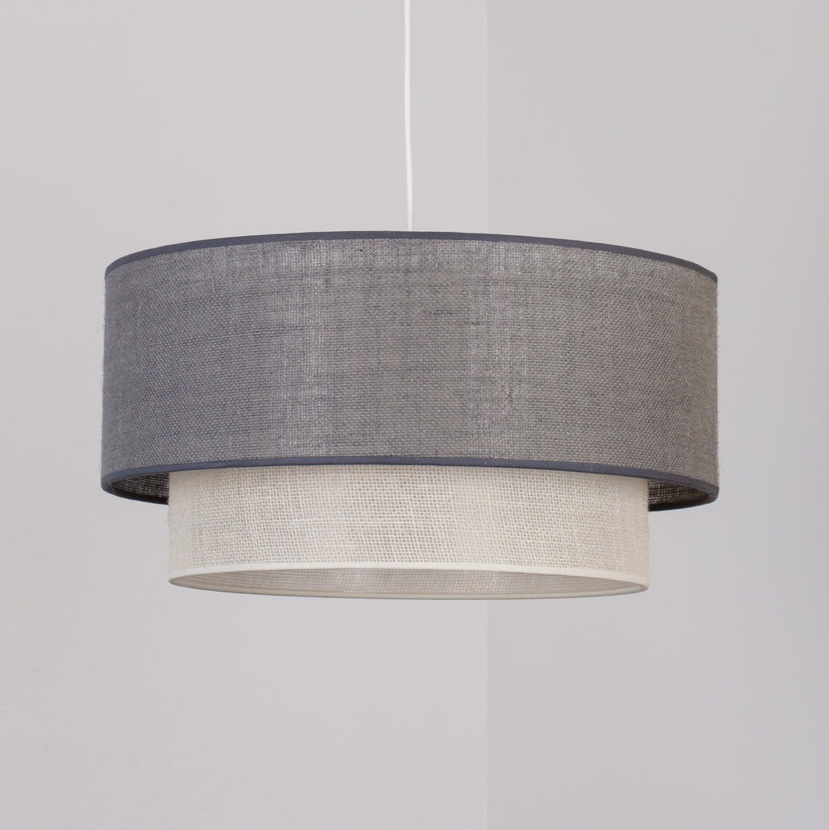 Lampa wisząca DUOLLA  BOHO 751210 szary/biały 1xE27 średn.45cm