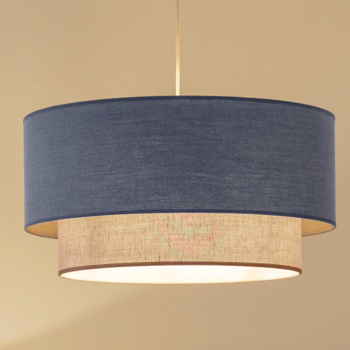 Lampa wisząca DUOLLA  BOHO 751395 niebieski/Beżowy 1xE27 średn.45cm