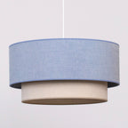 Lampa wisząca DUOLLA  BOHO 751395 niebieski/Beżowy 1xE27 średn.45cm