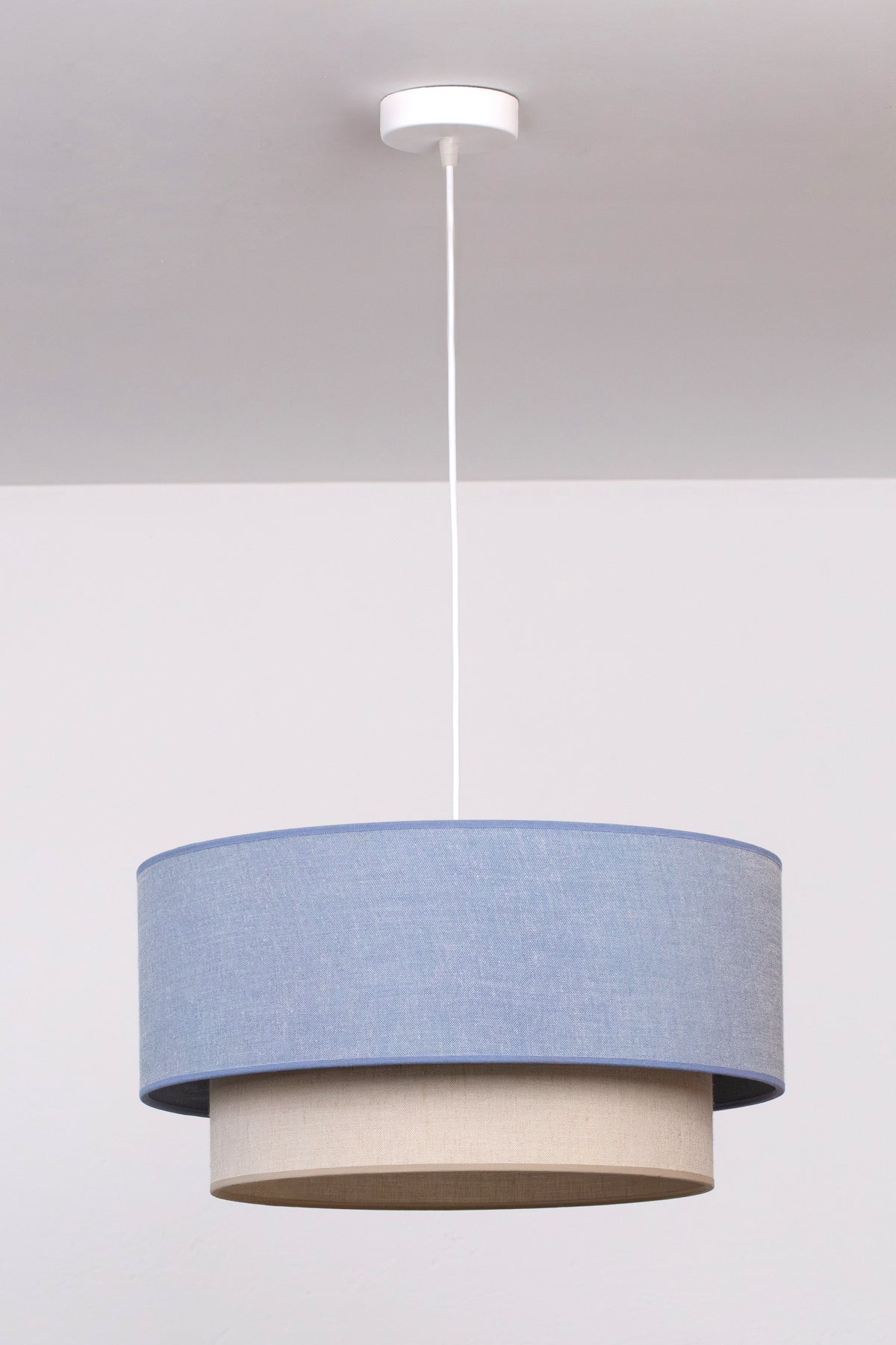 Lampa wisząca DUOLLA  BOHO 751395 niebieski/Beżowy 1xE27 średn.45cm