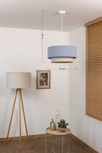 Lampa wisząca DUOLLA  BOHO 751395 niebieski/Beżowy 1xE27 średn.45cm