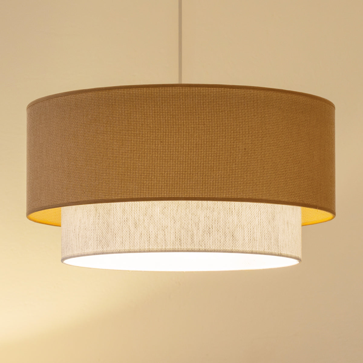Lampa wisząca DUOLLA BOHO 751456 beżowy/kremowy 1xE27 średn.45cm
