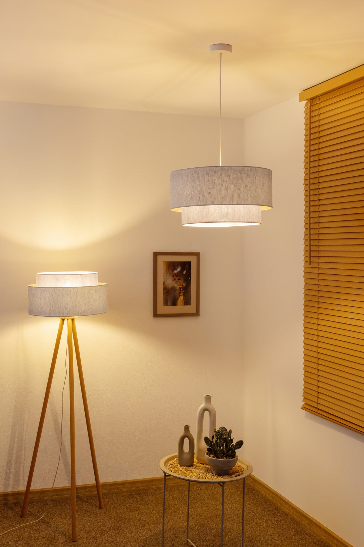Lampa wisząca DUOLLA BOHO 751548 beżowy/kremowy 1xE27 średn.45cm