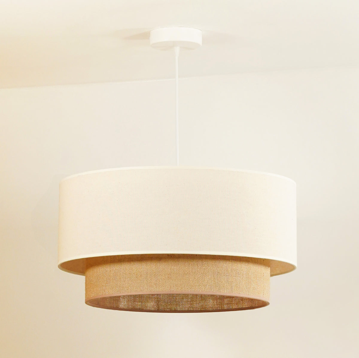 Lampa wisząca DUOLLA BOHO 81099 beżowy/kremowy 1xE27 średn.45cm
