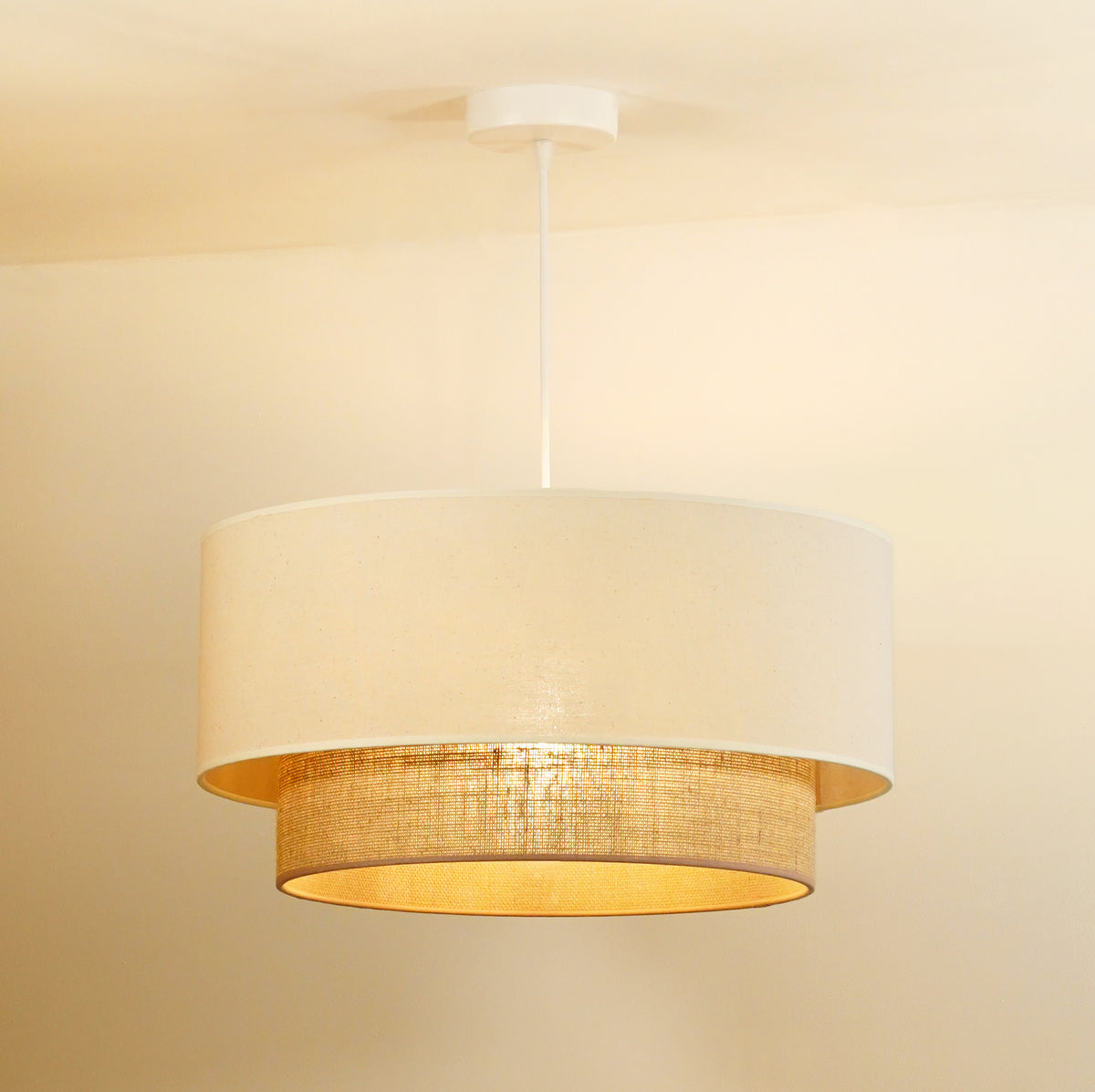 Lampa wisząca DUOLLA BOHO 81099 beżowy/kremowy 1xE27 średn.45cm