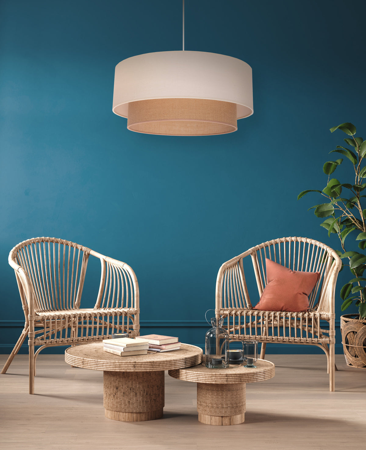 Lampa wisząca DUOLLA BOHO 89637 beżowy/kremowy 1xE27 średn.60cm