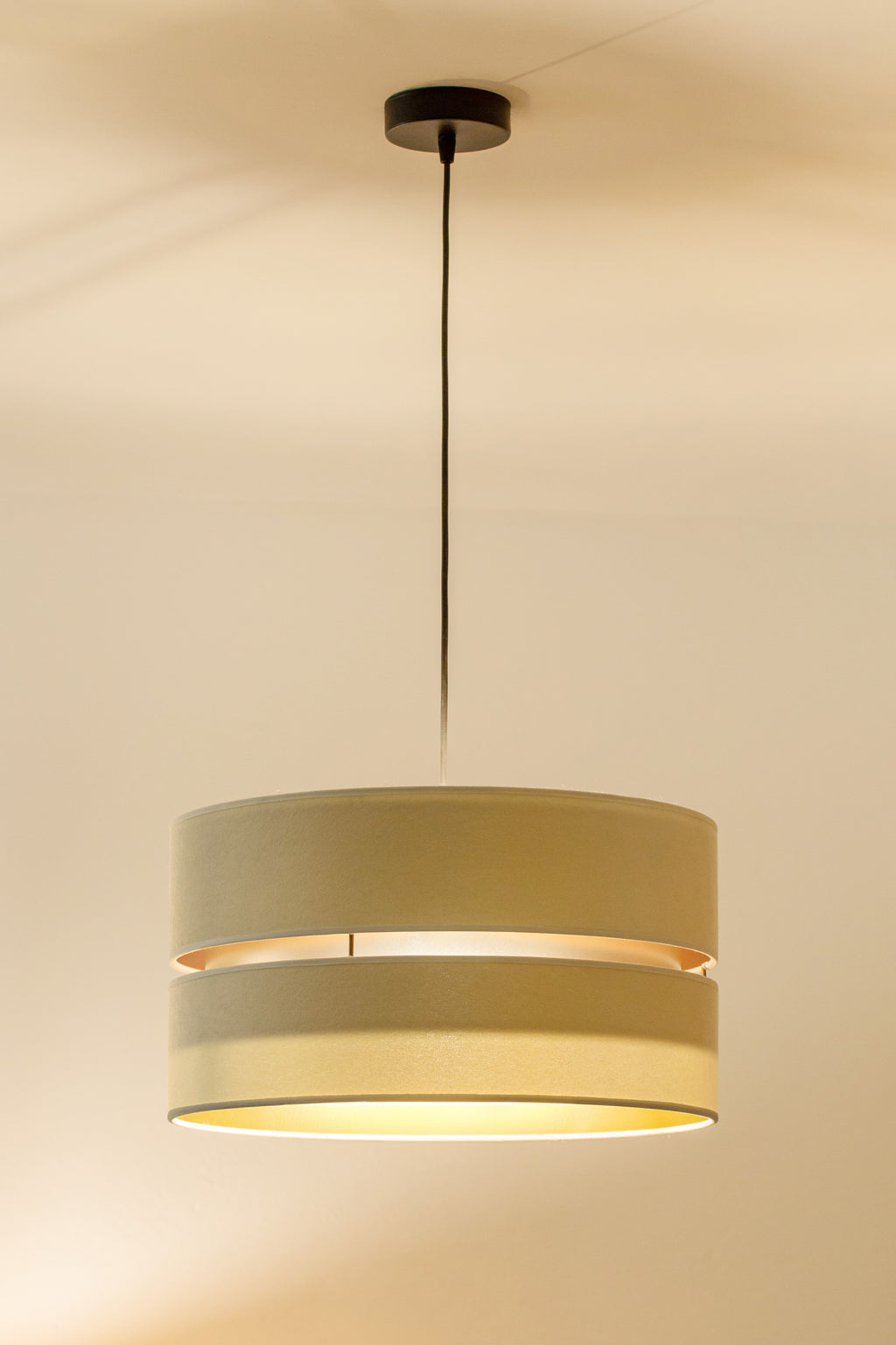 Lampa wisząca DUOLLA DUO 750831 kremowy/złoty 1xE27 średn.40cm