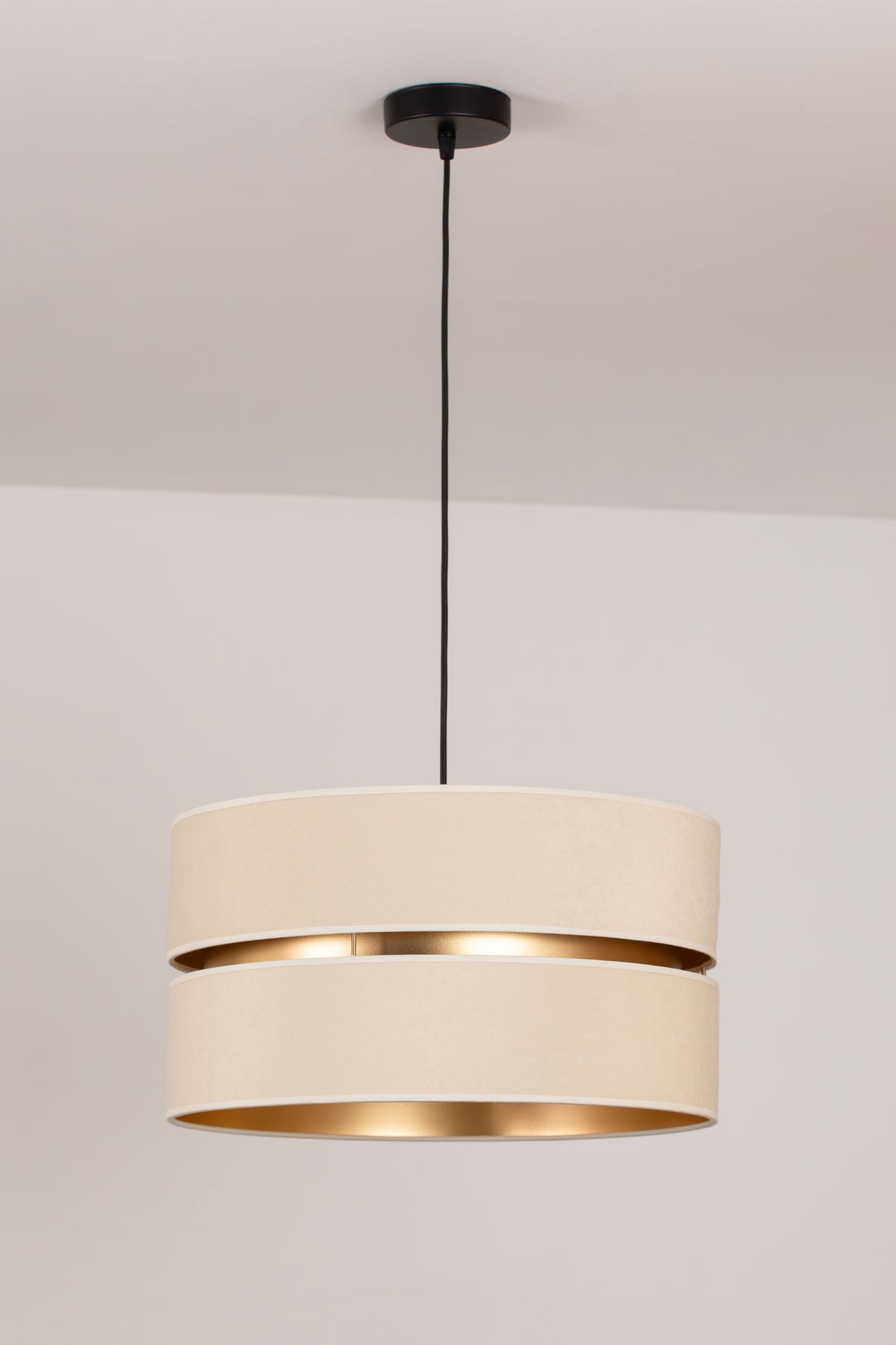 Lampa wisząca DUOLLA DUO 750831 kremowy/złoty 1xE27 średn.40cm