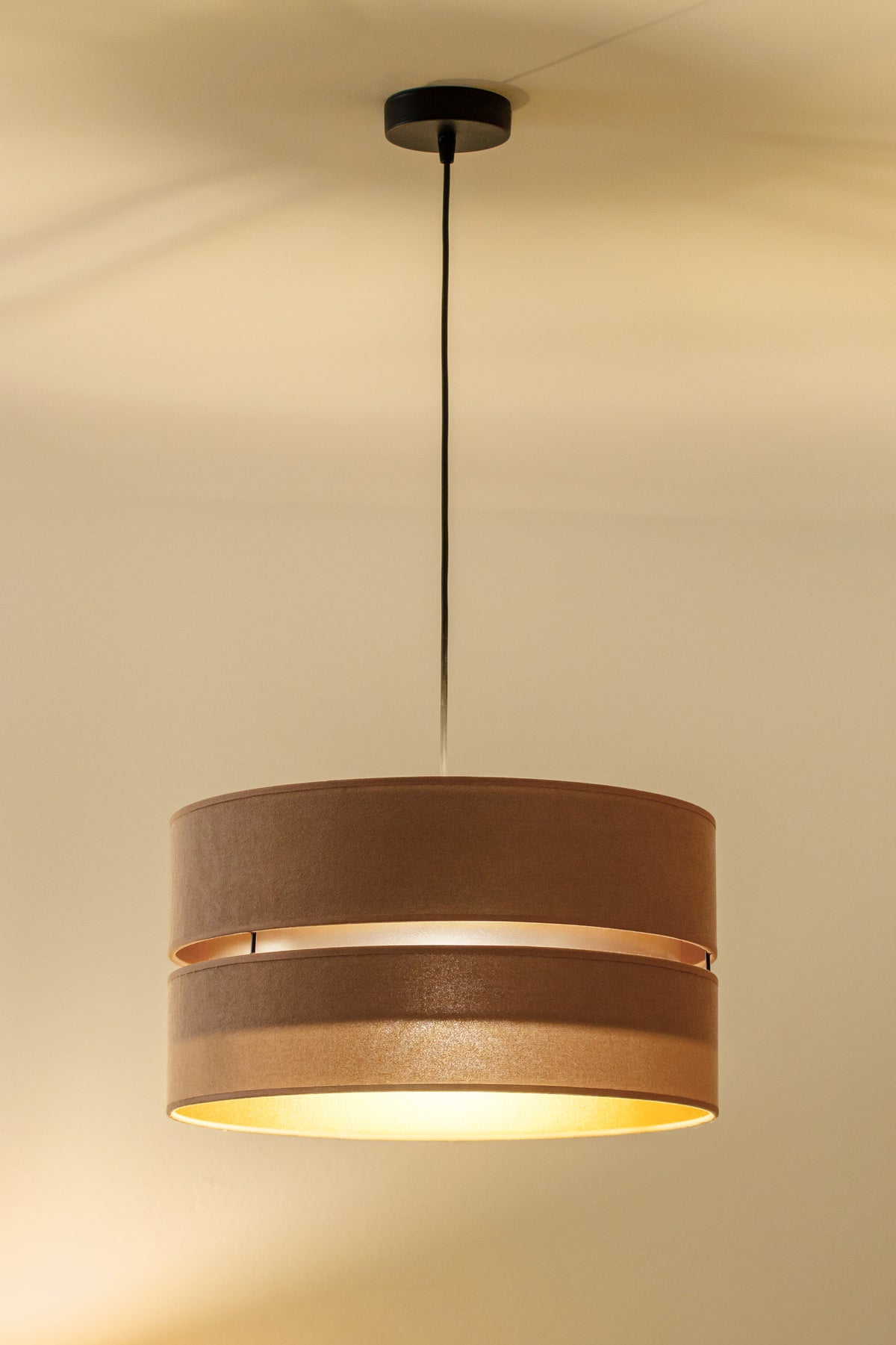 Lampa wisząca DUOLLA DUO 750848 beżowy/złoty 1xE27 średn.40cm