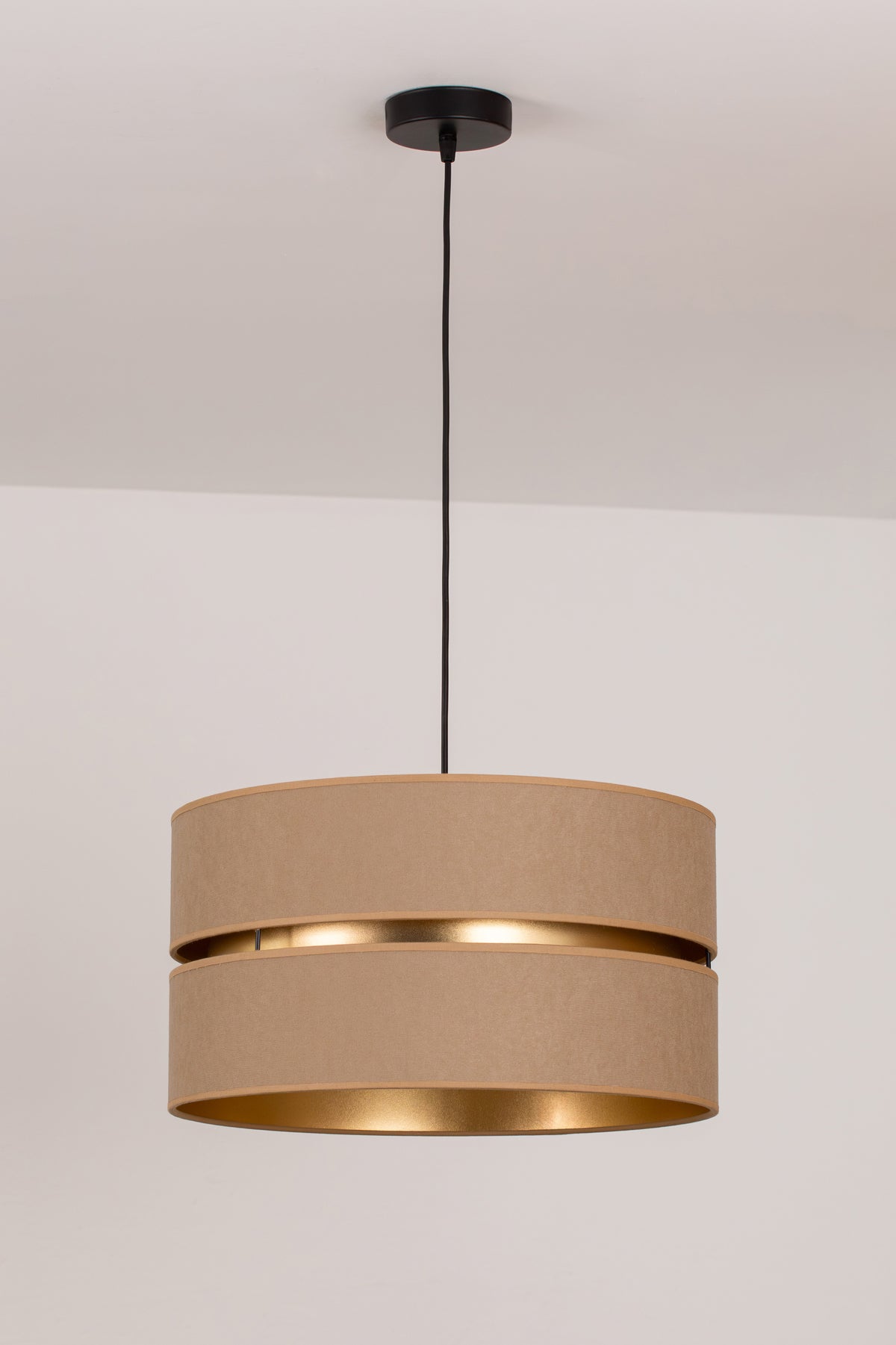 Lampa wisząca DUOLLA DUO 750848 beżowy/złoty 1xE27 średn.40cm