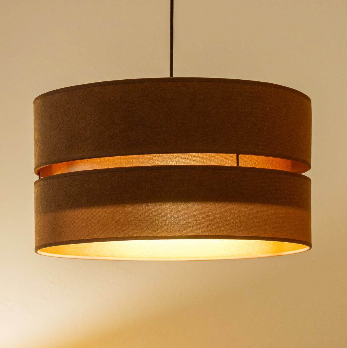Lampa wisząca DUOLLA DUO 750855 brązowy/złoty 1xE27 średn.40cm