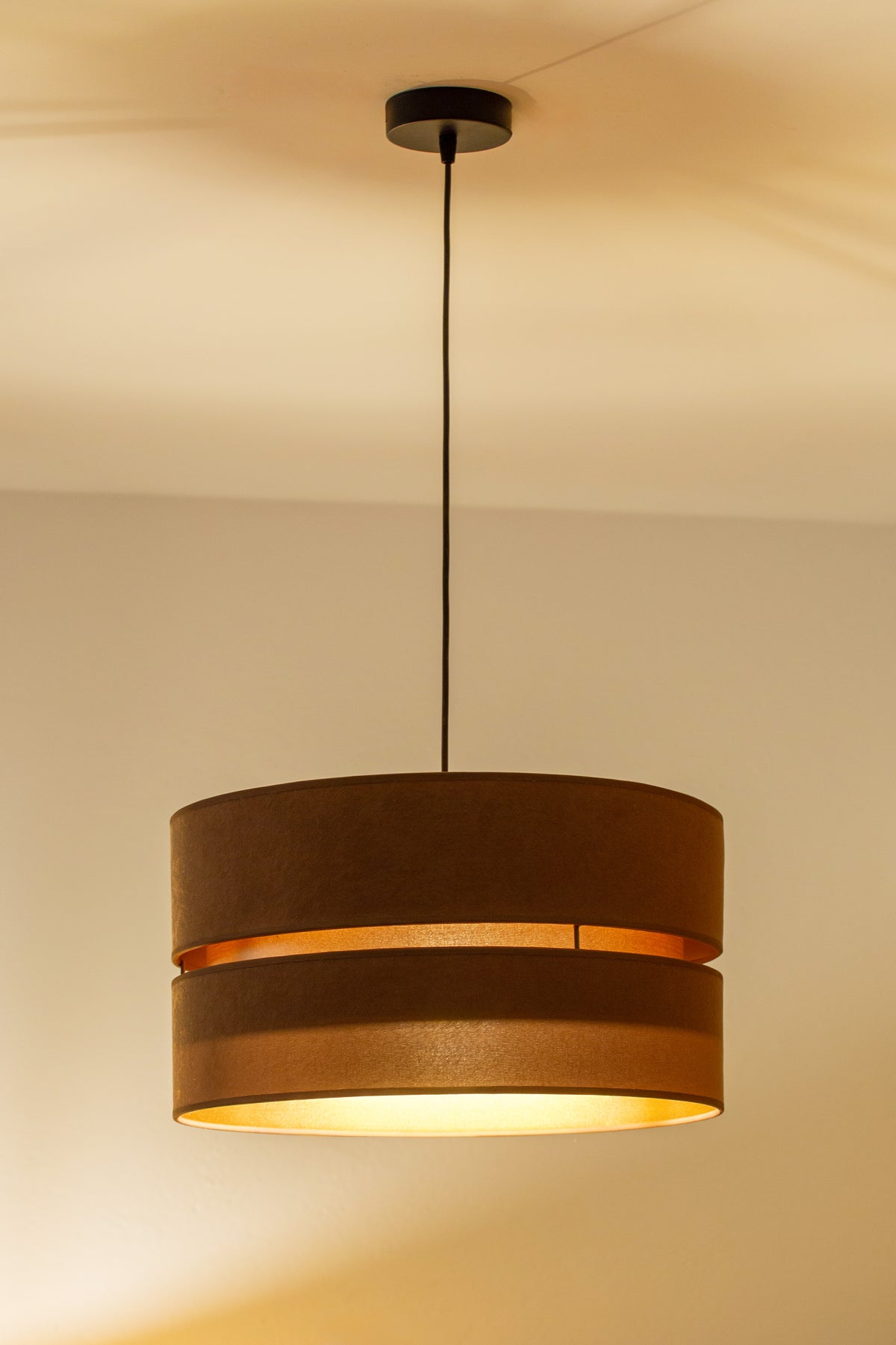 Lampa wisząca DUOLLA DUO 750855 brązowy/złoty 1xE27 średn.40cm