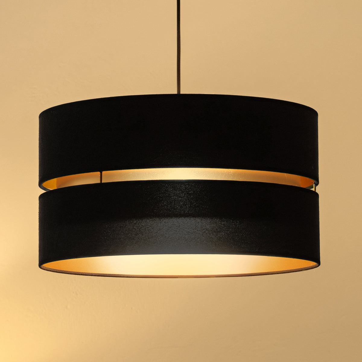 Lampa wisząca DUOLLA DUO 750879 czarny/złoty 1xE27 średn.40cm