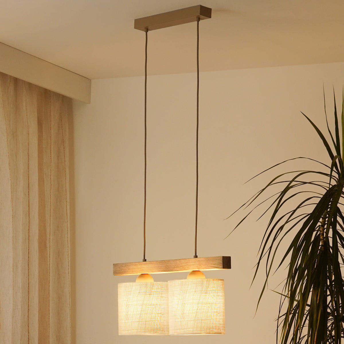 Lampa wisząca DUOLLA FOREST 92288 Biały/naturalny 2xE27 średn.17cm