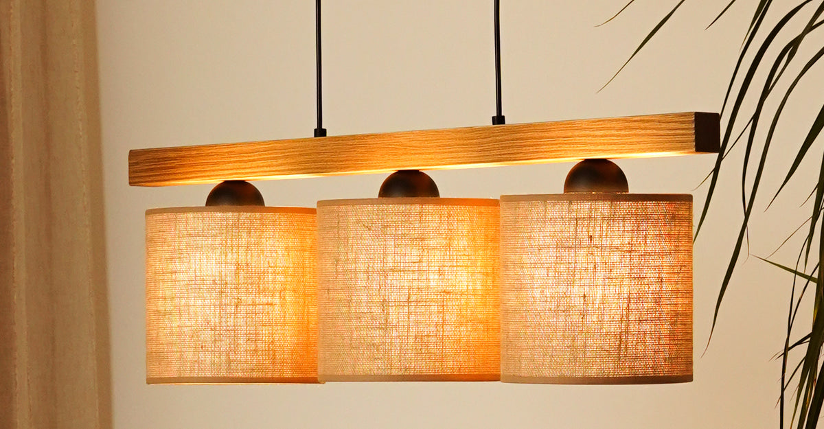 Lampa wisząca DUOLLA FOREST 92301 Brązowy/naturalny 3xE27 średn.17cm