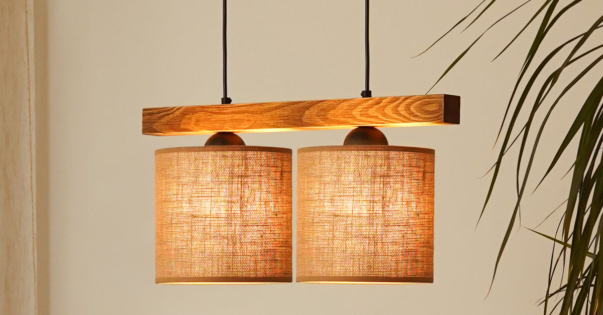 Lampa wisząca DUOLLA FOREST 92318 Brązowy/naturalny 2xE27 średn.17cm