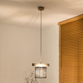 Lampa wisząca DUOLLA FOREST 92875 szary/naturalny 1xE27 średn.17cm