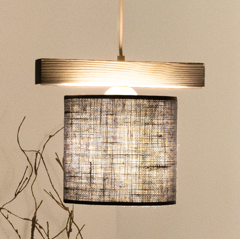 Lampa wisząca DUOLLA FOREST 92875 szary/naturalny 1xE27 średn.17cm