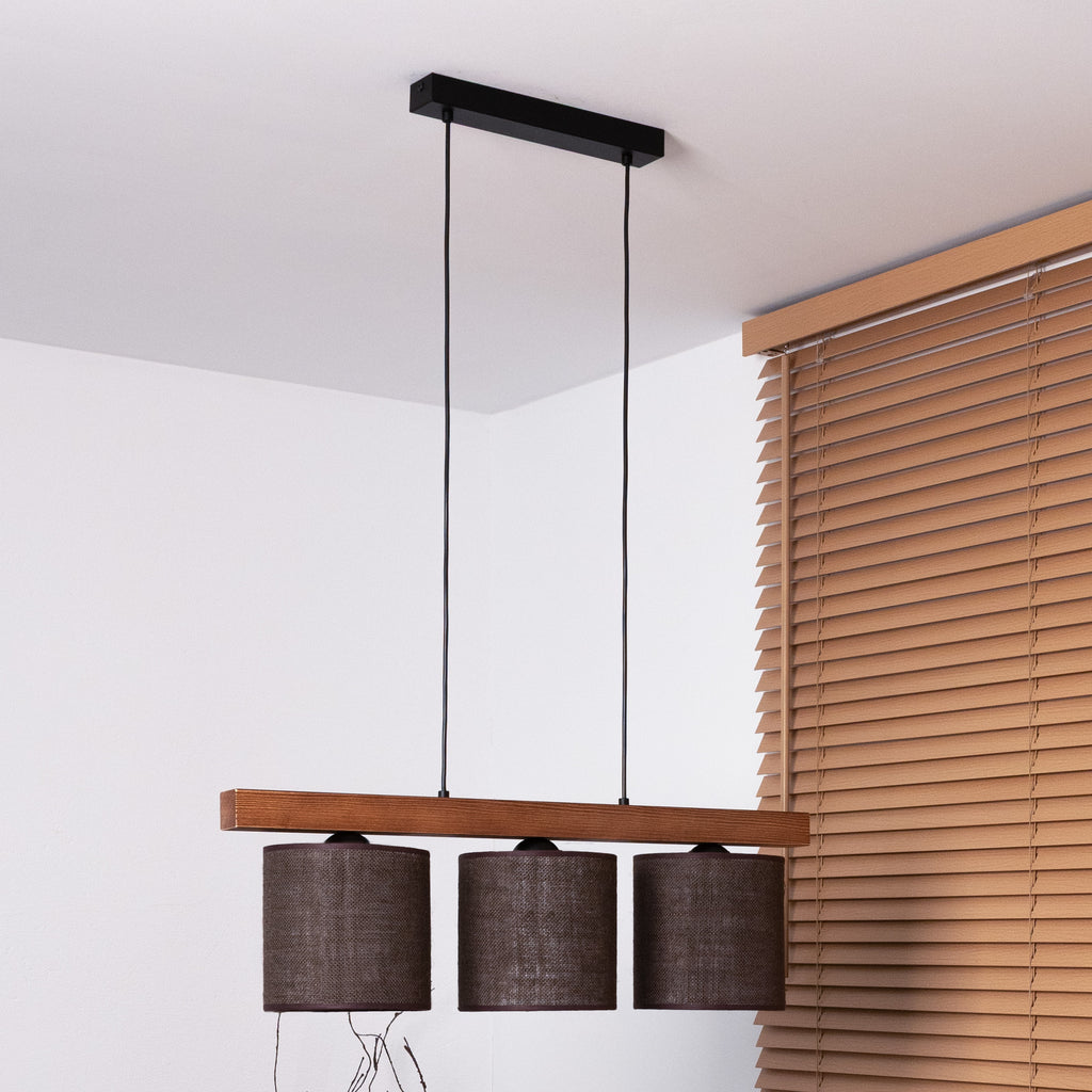 Lampa wisząca DUOLLA FOREST 92936 Czarny/naturalny 3xE27 średn.17cm