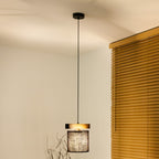 Lampa wisząca DUOLLA FOREST 92967 Czarny/naturalny 1xE27 średn.17cm