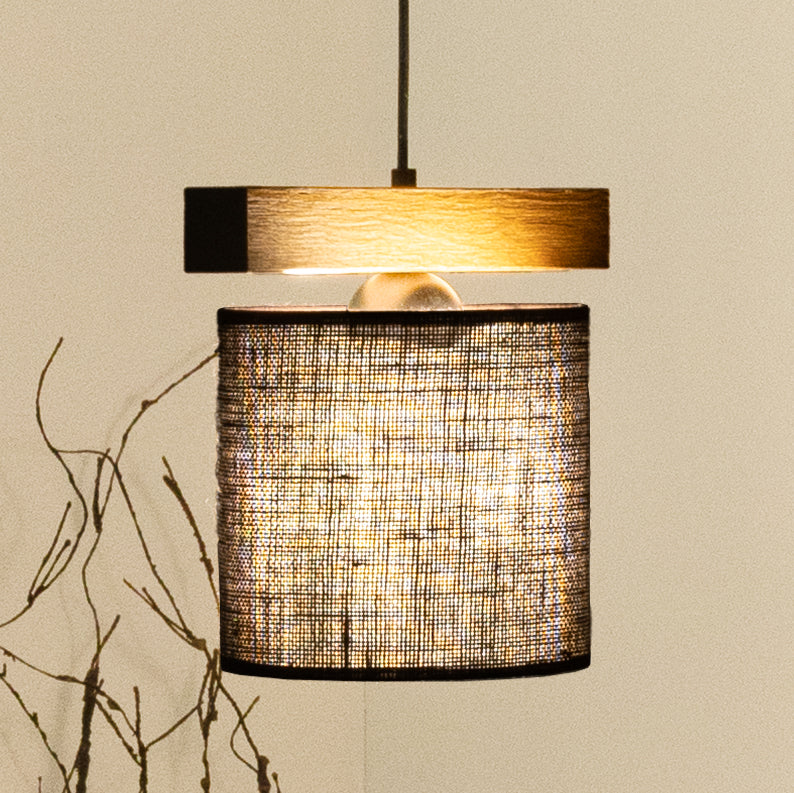 Lampa wisząca DUOLLA FOREST 92967 Czarny/naturalny 1xE27 średn.17cm