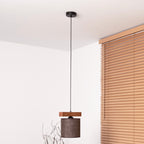 Lampa wisząca DUOLLA FOREST 92967 Czarny/naturalny 1xE27 średn.17cm