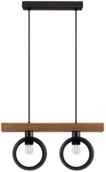 Lampa wisząca DUOLLA IRONLINE METAL BLACK RING 53665 Czarny/naturalny 2xE27 średn.10cm