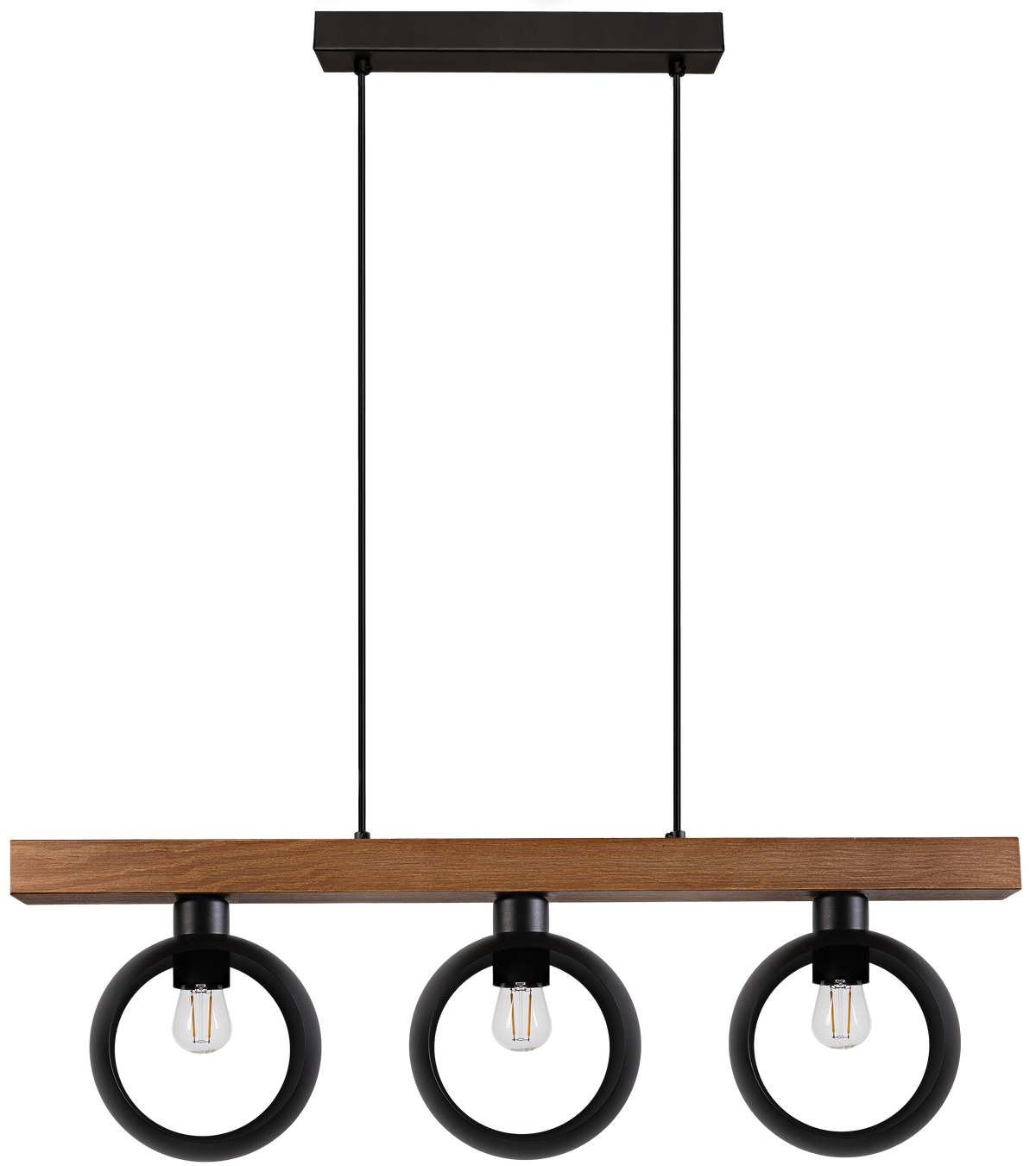 Lampa wisząca DUOLLA IRONLINE METAL BLACK RING 53672 Czarny/naturalny 3xE27 średn.10cm