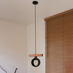 Lampa wisząca DUOLLA IRONLINE METAL BLACK RING 70415 Czarny/naturalny 1xE27 średn.10cm