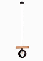 Lampa wisząca DUOLLA IRONLINE METAL BLACK RING 70415 Czarny/naturalny 1xE27 średn.10cm