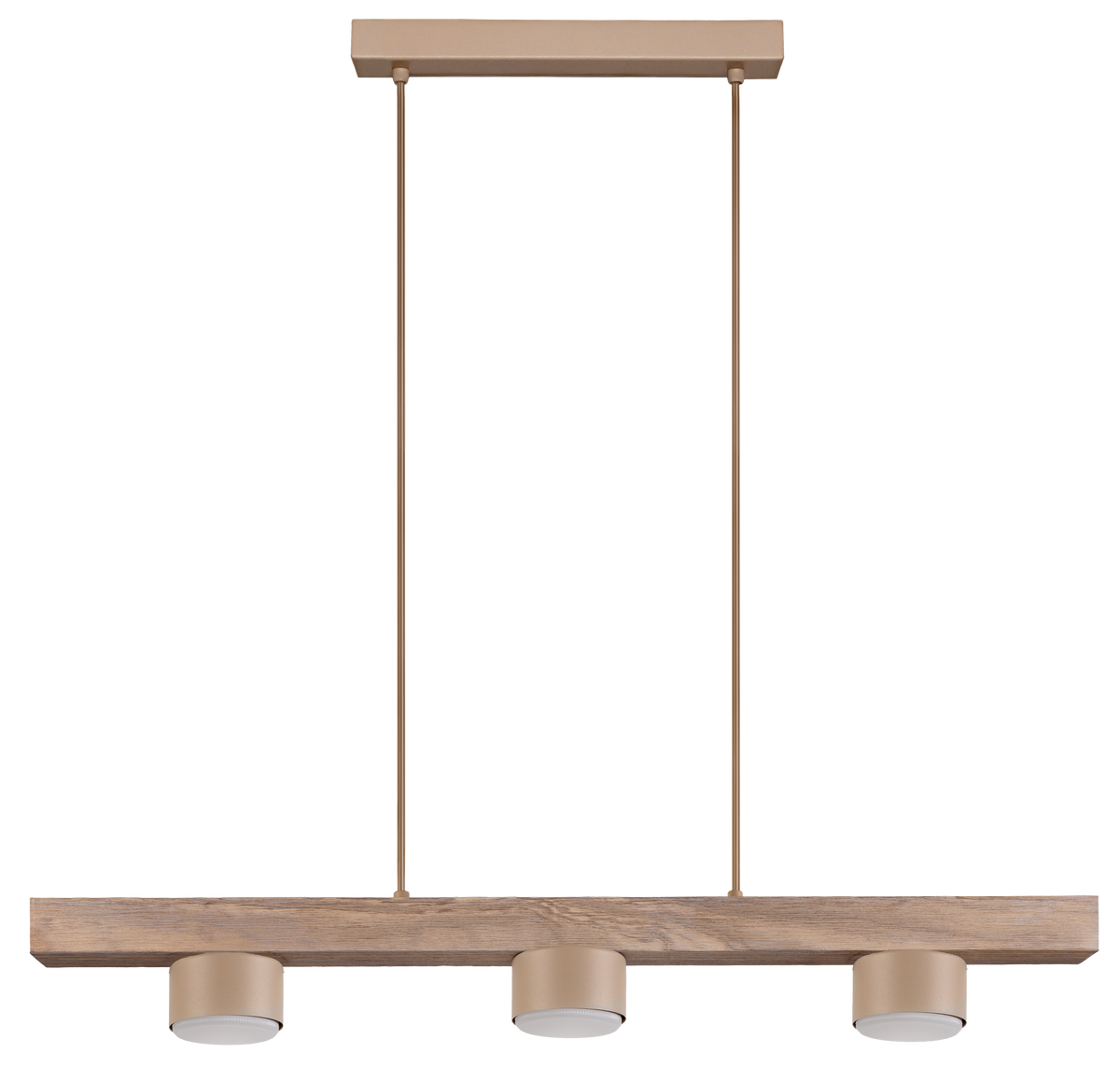 Lampa wisząca DUOLLA IRONLINE METAL / DREWNO CUP BEŻOWY 54099 Beżowy/naturalny 3xE27 średn.9cm