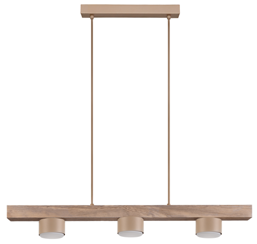 Lampa wisząca DUOLLA IRONLINE METAL / DREWNO CUP BEŻOWY 54099 Beżowy/naturalny 3xE27 średn.9cm