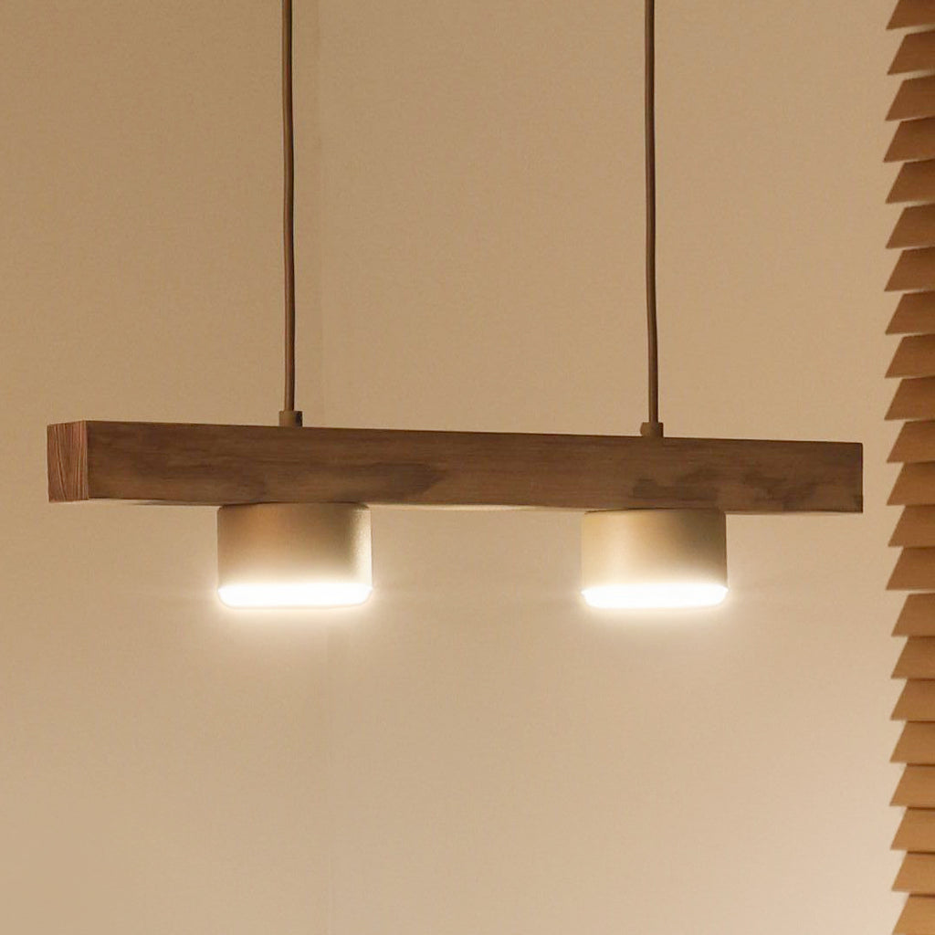 Lampa wisząca DUOLLA IRONLINE METAL / DREWNO CUP BEŻOWY 70460 Beżowy/naturalny 2xE27 średn.9cm
