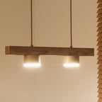 Lampa wisząca DUOLLA IRONLINE METAL / DREWNO CUP BEŻOWY 70460 Beżowy/naturalny 2xE27 średn.9cm