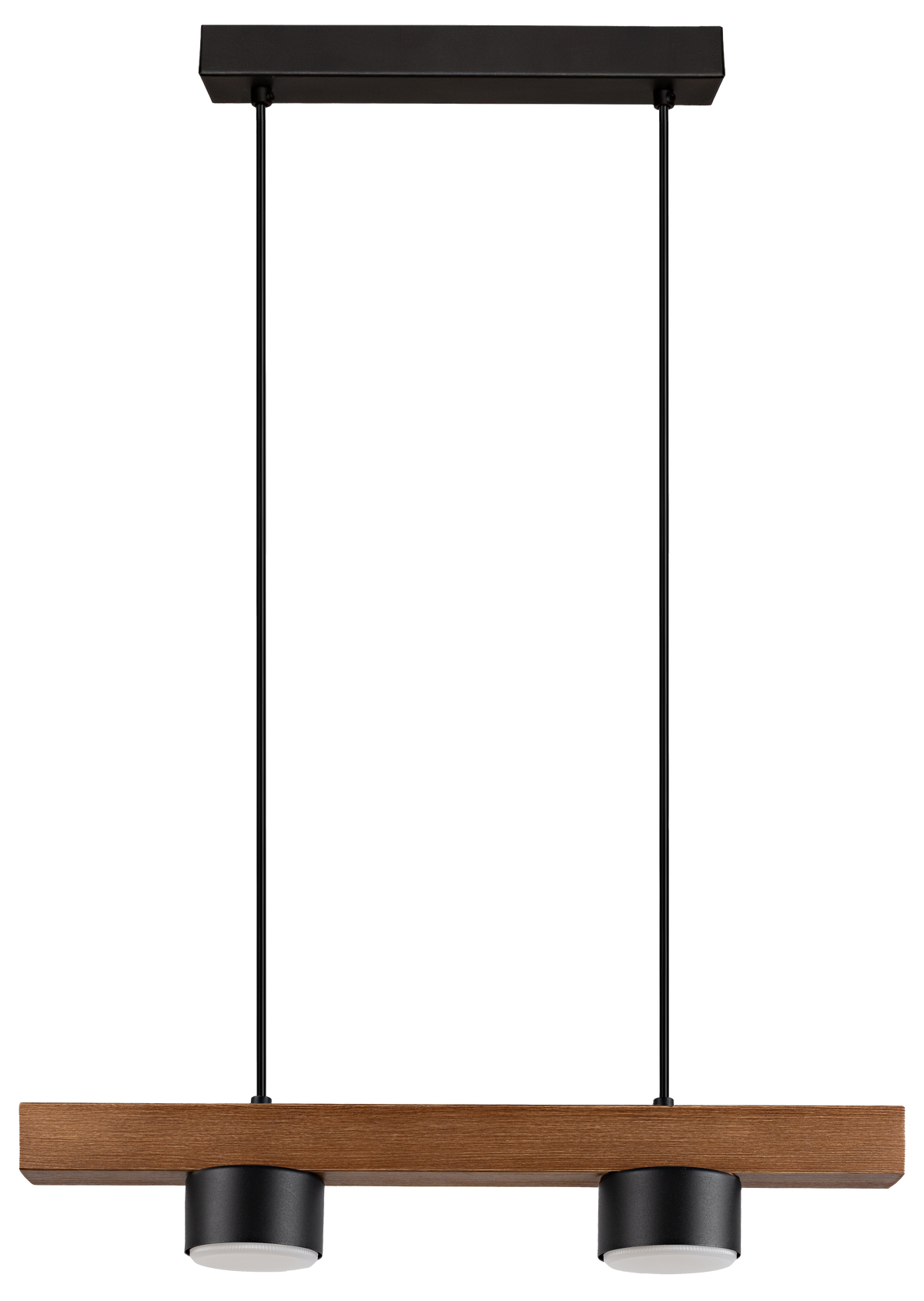 Lampa wisząca DUOLLA IRONLINE METAL / DREWNO CUP CZARNY 54105 Czarny/naturalny 2xE27 średn.9cm