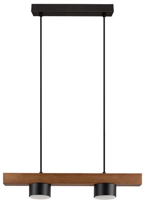 Lampa wisząca DUOLLA IRONLINE METAL / DREWNO CUP CZARNY 54105 Czarny/naturalny 2xE27 średn.9cm