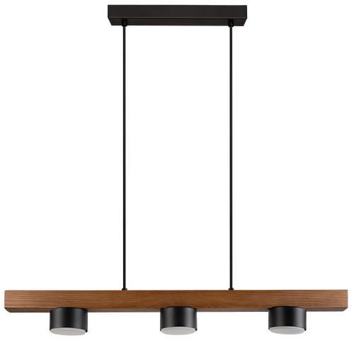 Lampa wisząca DUOLLA IRONLINE METAL / DREWNO CUP CZARNY 54112 Czarny/naturalny 3xE27 średn.9cm