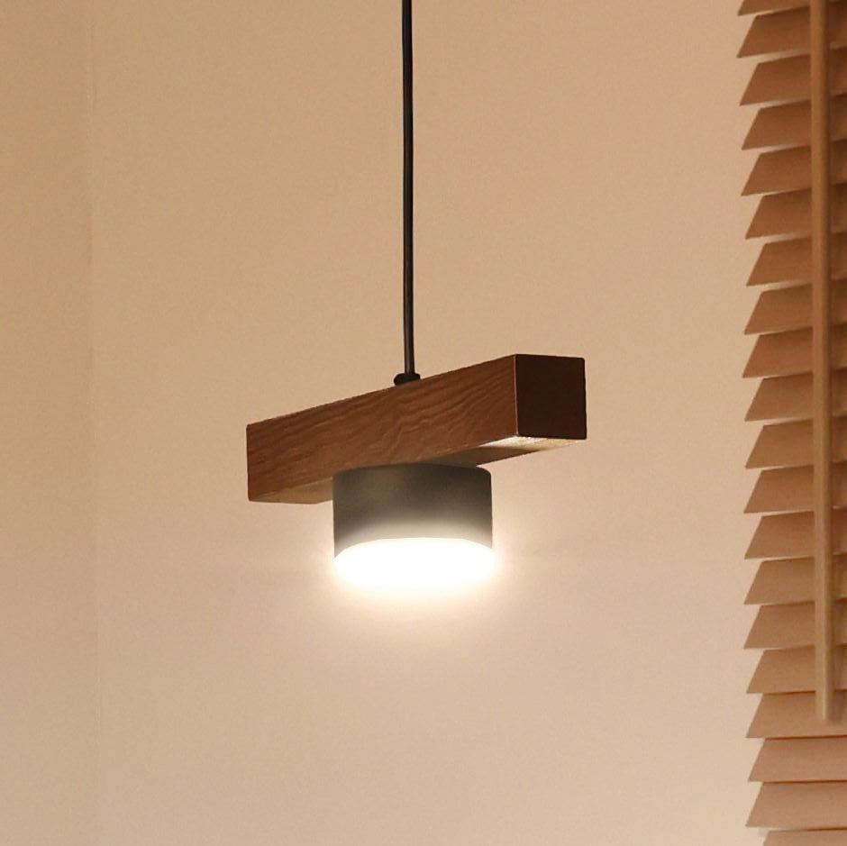 Lampa wisząca DUOLLA IRONLINE METAL / DREWNO CUP CZARNY 70477 Czarny/naturalny 1xE27 średn.9cm