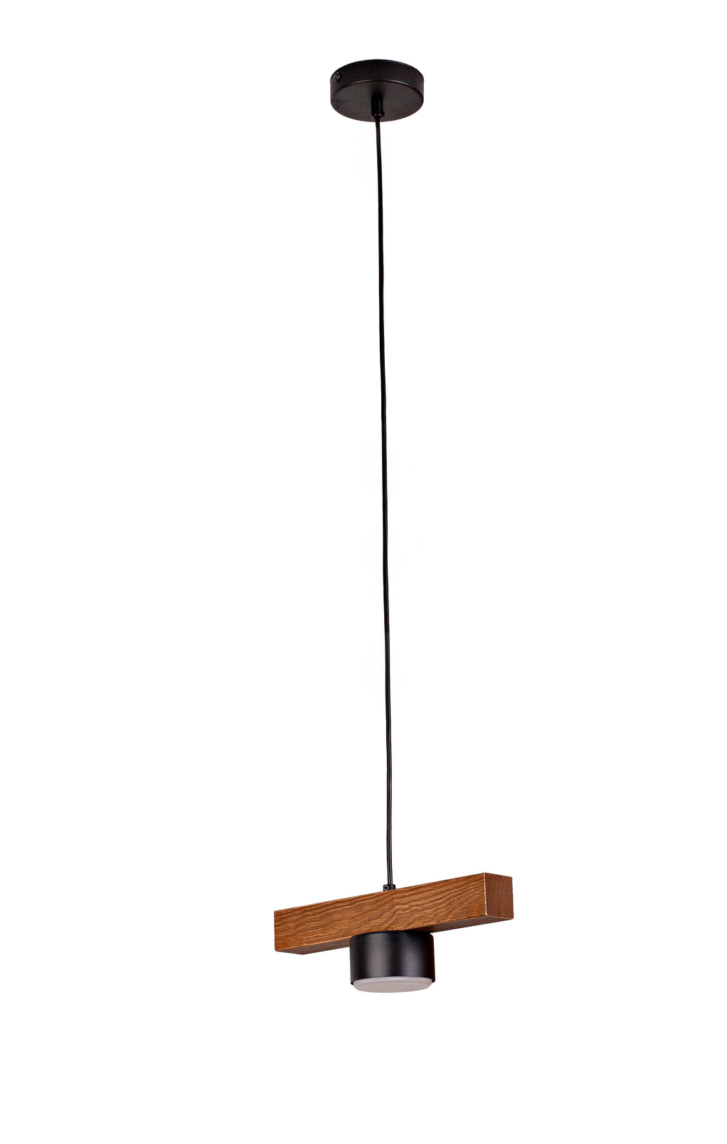 Lampa wisząca DUOLLA IRONLINE METAL / DREWNO CUP CZARNY 70477 Czarny/naturalny 1xE27 średn.9cm