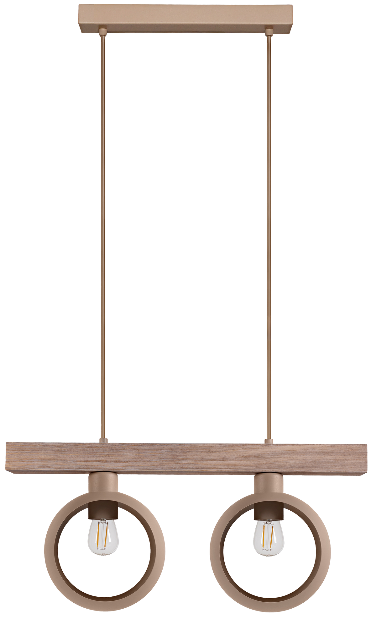 Lampa wisząca DUOLLA IRONLINE METAL RING BEŻOWY 53641 Beżowy/naturalny 2xE27 średn.10cm