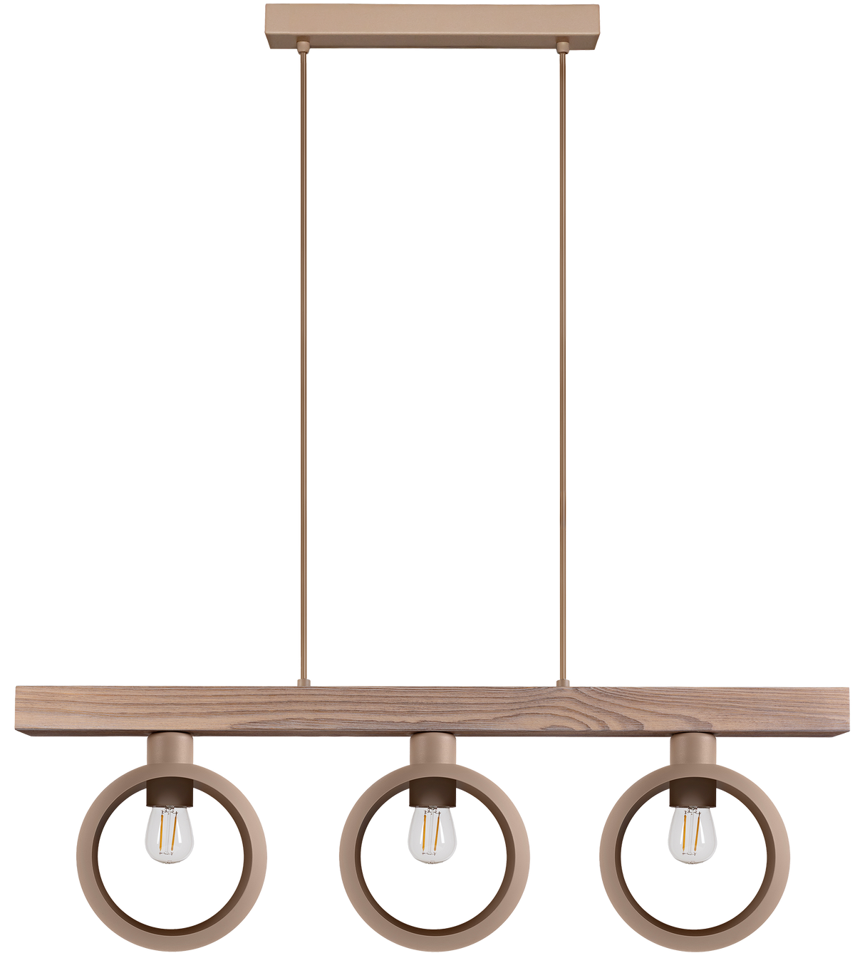 Lampa wisząca DUOLLA IRONLINE METAL RING BEŻOWY 53658 Beżowy/naturalny 3xE27 średn.10cm
