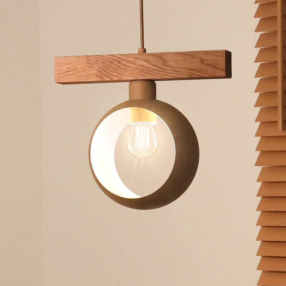 Lampa wisząca DUOLLA IRONLINE METAL RING BEŻOWY 70408 Beżowy/naturalny 1xE27 średn.10cm