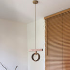 Lampa wisząca DUOLLA IRONLINE METAL RING BEŻOWY 70408 Beżowy/naturalny 1xE27 średn.10cm