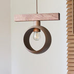 Lampa wisząca DUOLLA IRONLINE METAL RING BEŻOWY 70408 Beżowy/naturalny 1xE27 średn.10cm