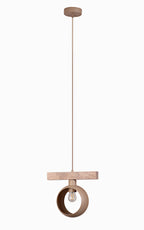 Lampa wisząca DUOLLA IRONLINE METAL RING BEŻOWY 70408 Beżowy/naturalny 1xE27 średn.10cm