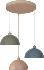 Lampa wisząca DUOLLA IRONLINE METAL ROSSA MIX 54075 Zielony/Szary 3xE27 średn.30cm