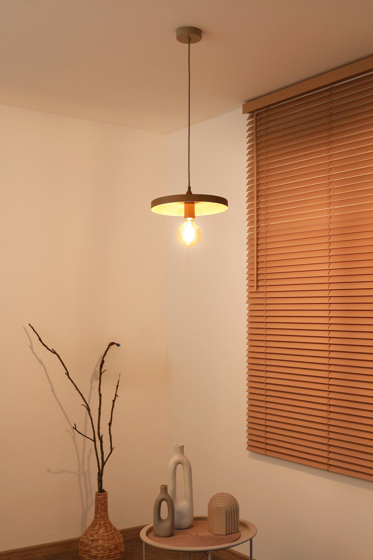 Lampa wisząca DUOLLA IRONLINE METAL TALERZ 300 BEŻOWA 70569 Beżowy/miedziany 1xE27 średn.30cm