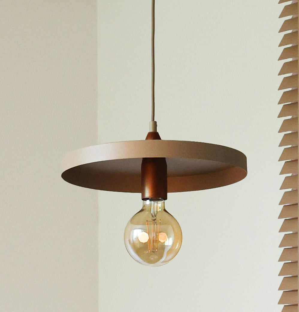 Lampa wisząca DUOLLA IRONLINE METAL TALERZ 300 BEŻOWA 70569 Beżowy/miedziany 1xE27 średn.30cm